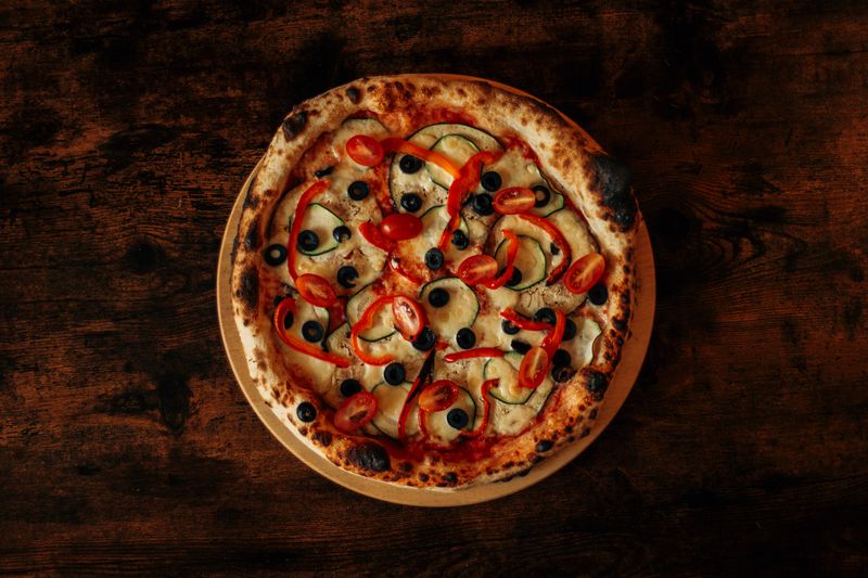 Garden Veggie Delight round table pizza