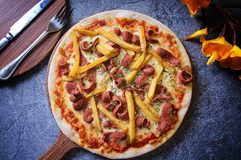 Artisan pasta dish at Round table pizza