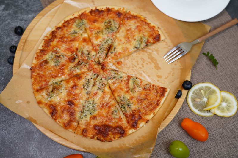 BBQ chicken pizza loaded with toppings